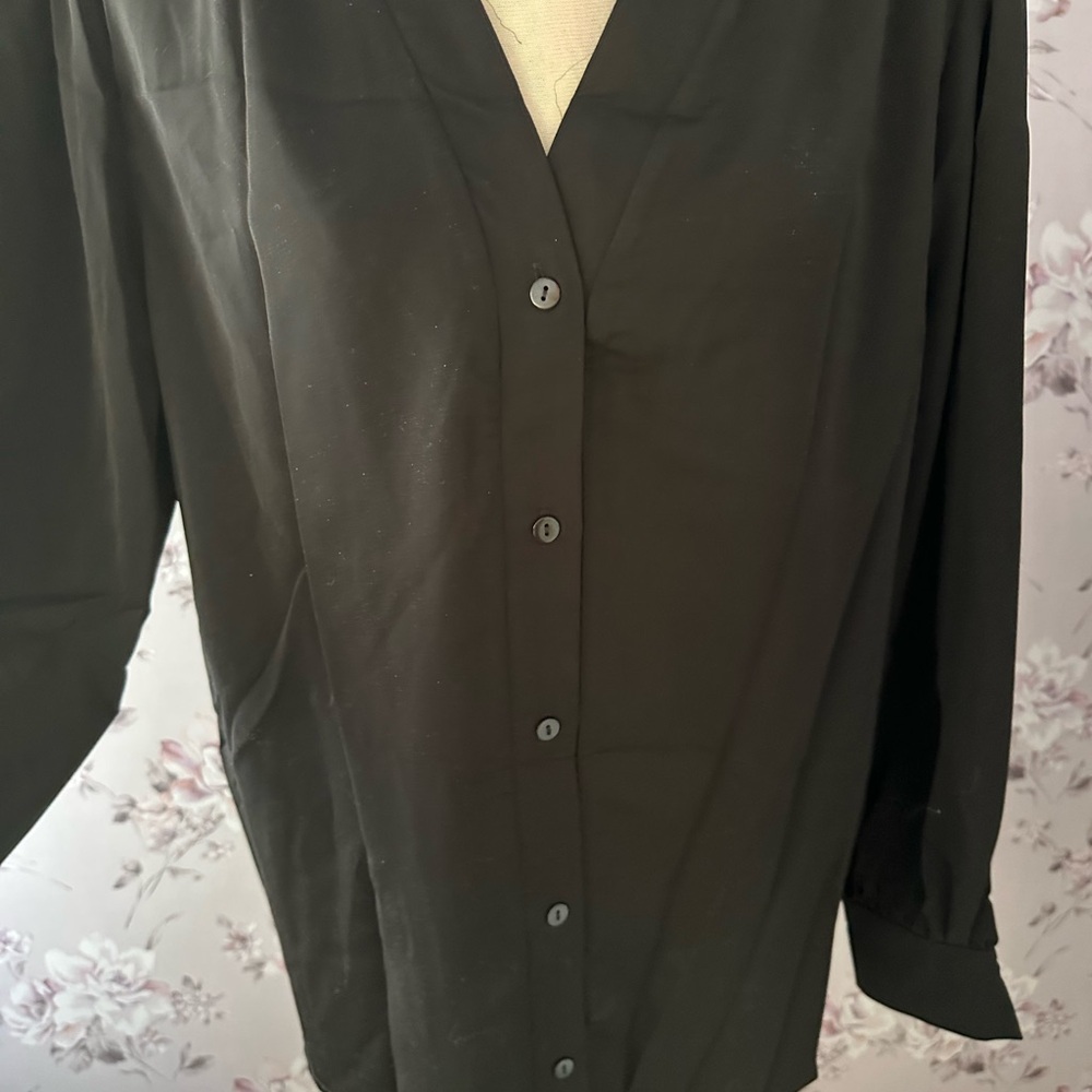 Black Button-Up Blouse